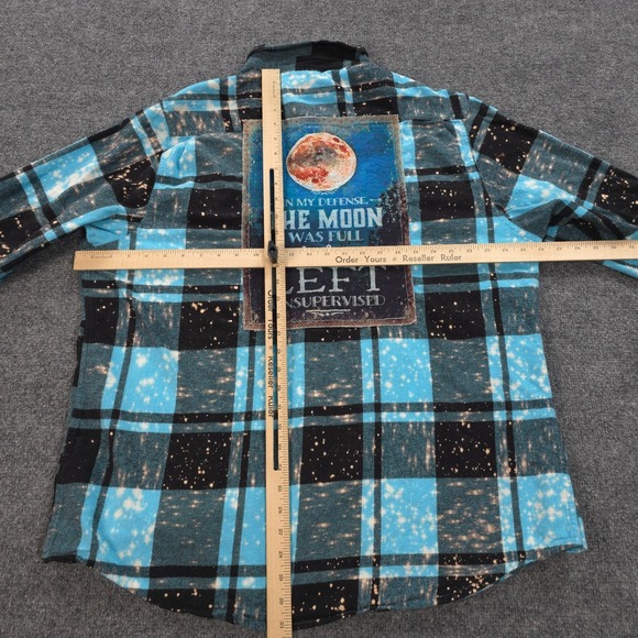 Blue and Black Plaid Casual Button Down Shirt - Picture 7 of 11